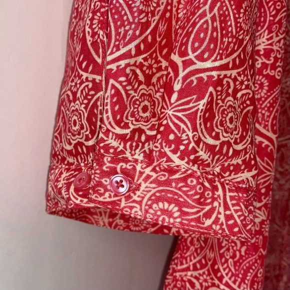 Bit & Bridle Women’s Lightweight Button Up Shirt Long Sleeves w/ Roll Tab XL - Picture 4 of 9